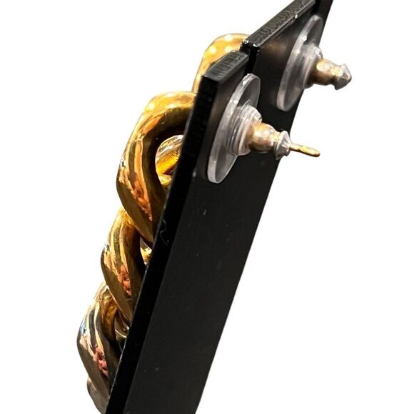 Yves Saint Laurent Gold and Silver Chain Earrings - Picture 4 of 6